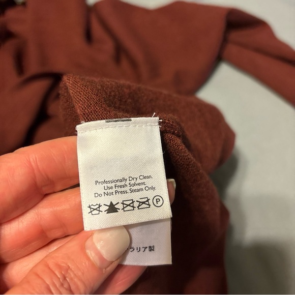 Eddie Bauer Men's Rust Italian stretch merino wool sweater size L - Picture 5 of 9